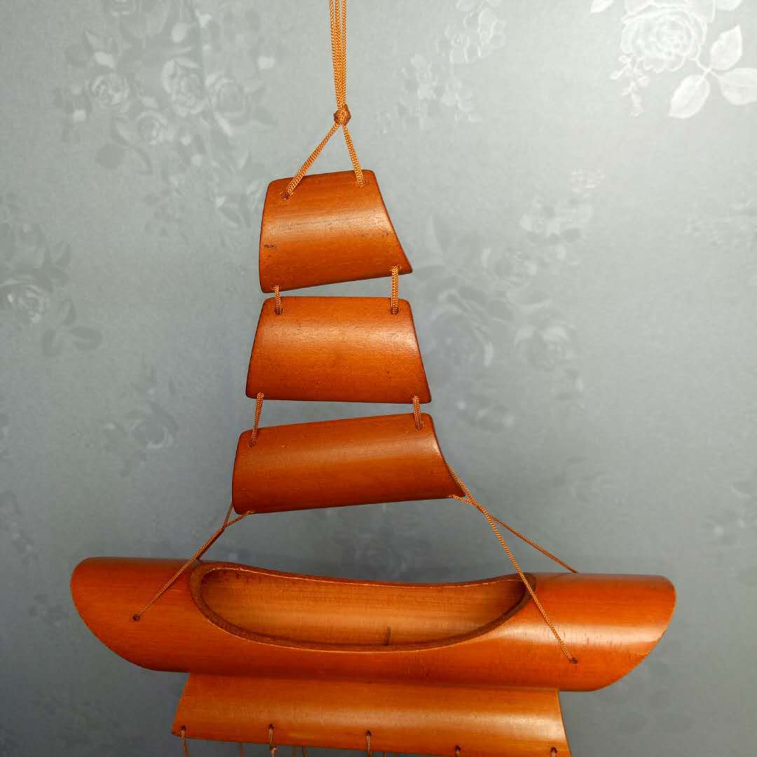 Wholesale bamboo sailing wind chime Chinese vintage bamboo handmade bamboo wind chime bamboo tube wind chime creative decoration