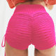 2023 Amazon AliExpress 17-color jacquard yoga shorts high waist lace-up bubble pants hip lifting sports shorts