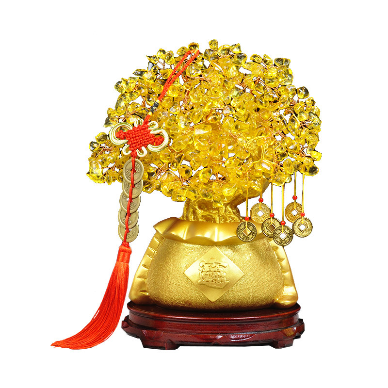 Creative new Topaz cash cow ornaments feng shui fortune tree decoration crafts home furnishings a generation of hair