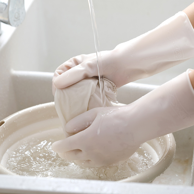 Mrs. Shu dishwashing gloves thickened rubber laundry dishwashing housework cleaning durable PVC waterproof thin latex hand