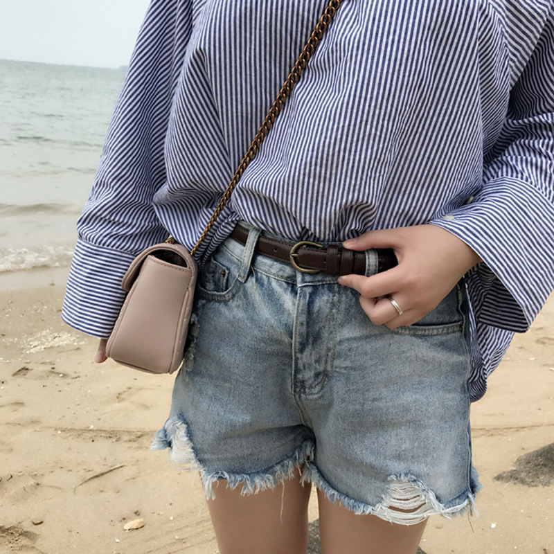 New South Korea soft fashion thin belt Women's simple all-match decorative jeans with dress thin belt Women's