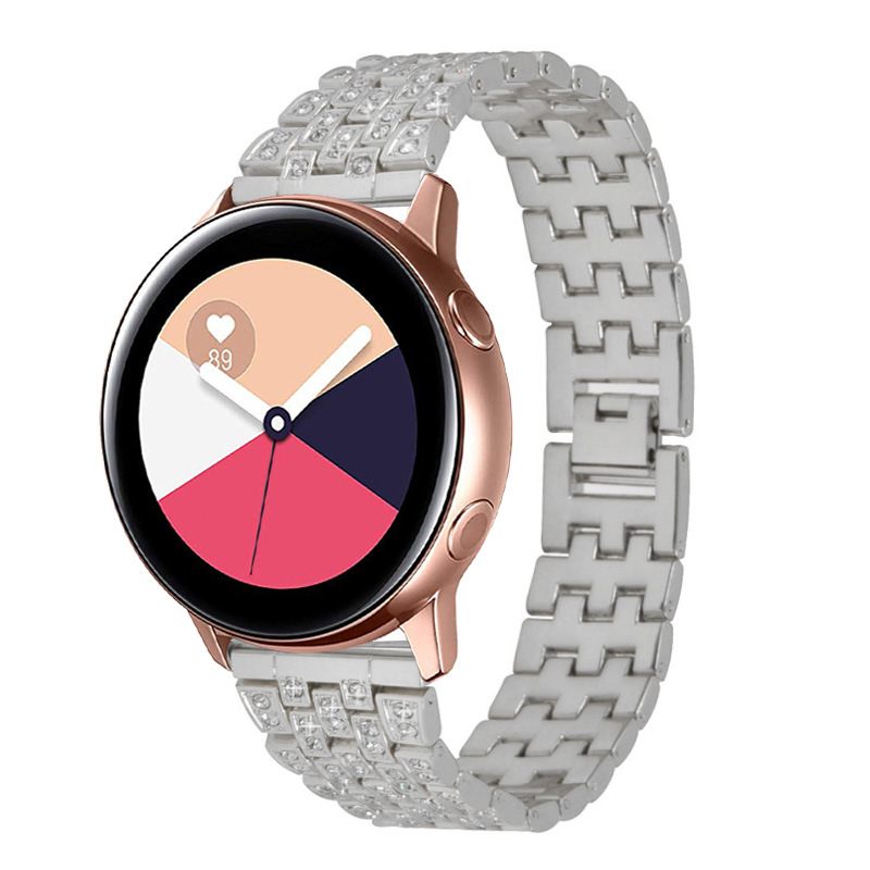 For Sung Galaxy Watch3 Active2 diamond-encrusted metal rhinestone steel strap stainless steel 20mm