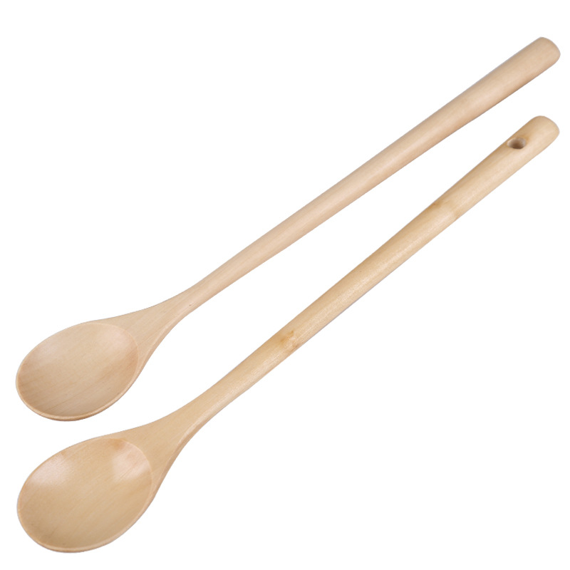Yfjy Simple Japanese Korean Style Wooden Spoon Solid Wood Coffee Mix Spoon Honey Dessert Household Milk Tea Spoon Wholesale