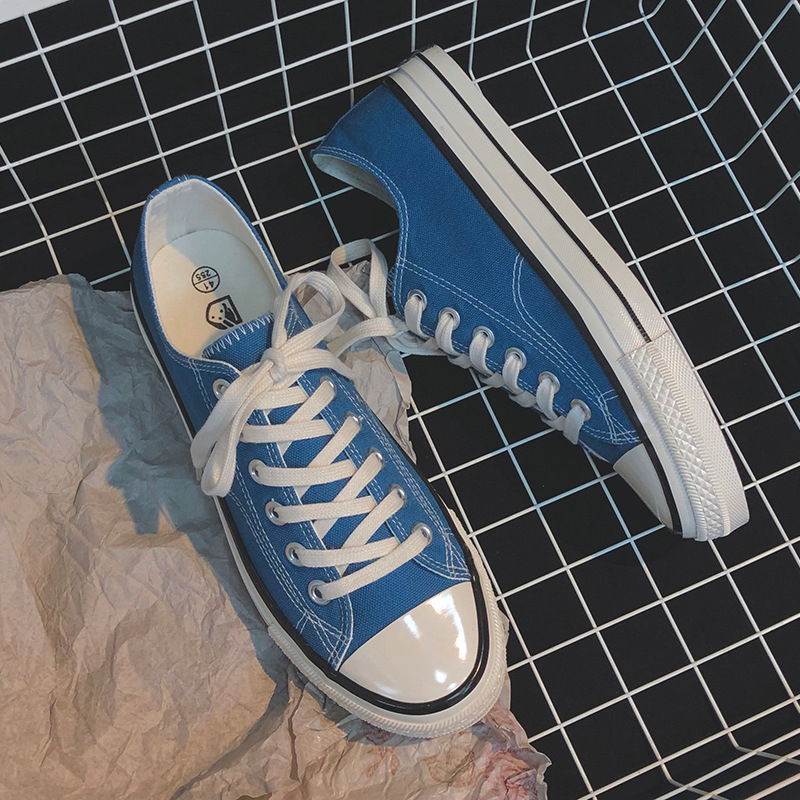 New South Korea Street shooting classic all-matching board shoes retro 1970s replica cloth shoes canvas shoes for women 1001