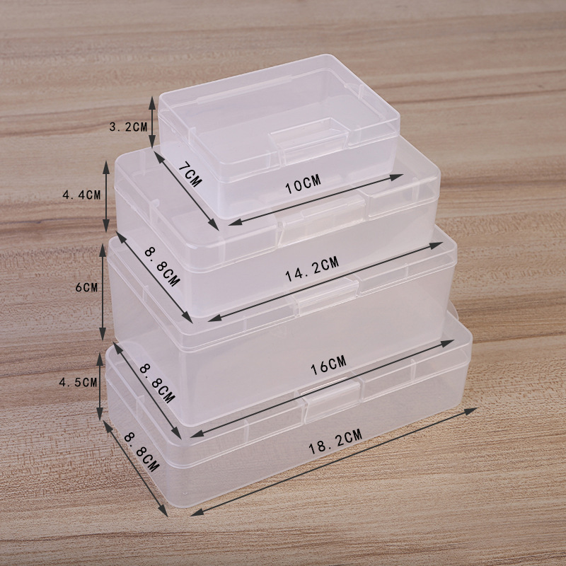 Transparent PP box rectangular plastic packaging empty box parts mobile phone repair box tool Mini small size storage box