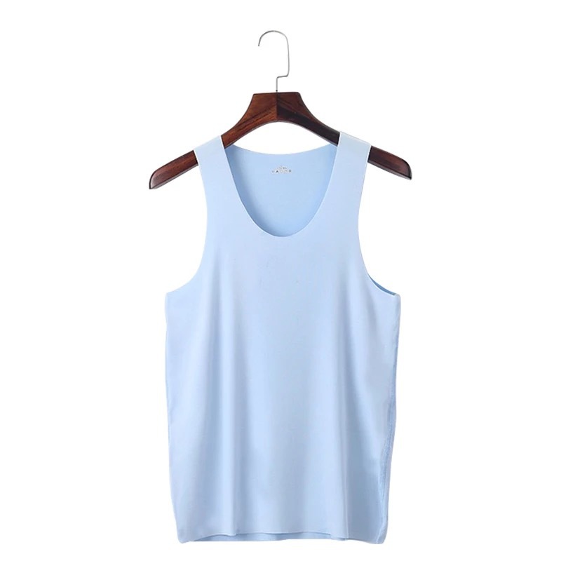 Ice Silk Seamless Men's Vest Men's Summer Slim-fit Tight Youth Sports Hurdle Sleeveless Underwear Base Undershirt