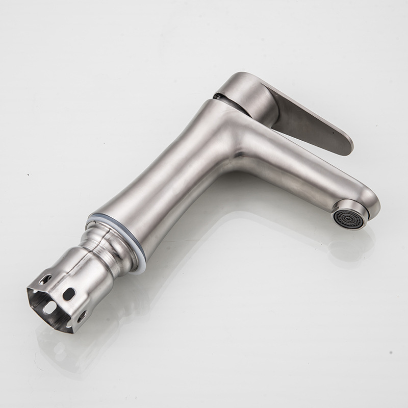 Factory wholesale 304 stainless steel hot and cold basin faucet small waist single cold faucet washbasin faucet