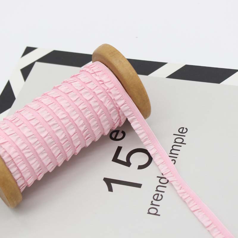 In stock 23 colors 10mm cloth fungus lace one-way ruffled ruffled pleated bjd elastic band shoes climbing clothes pet