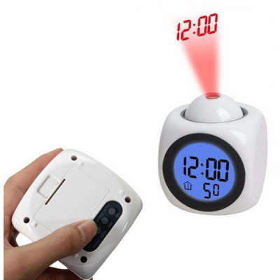 New multi-function projection clock LED lamp projection alarm clock voice clock Projection Clock