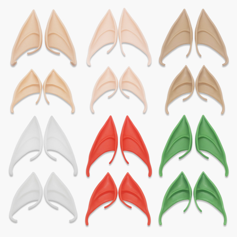 Cross-border exclusive Halloween elf ears latex cosplay props party fantasy city pointed ears elfear