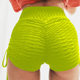 2023 Amazon AliExpress 17-color jacquard yoga shorts high waist lace-up bubble pants hip lifting sports shorts