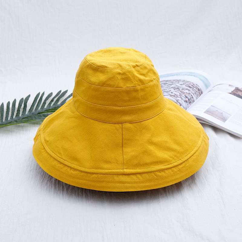 Japanese Style Face-Covering Summer Big Eave Fisherman's Hat Women's chic Korean Style Summer Sunshade Art Sunscreen Basin Hat