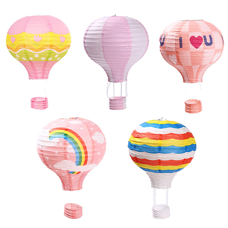Shopping mall school park layout scene layout kindergarten children DIY handmade hot air balloon paper lantern wholesale