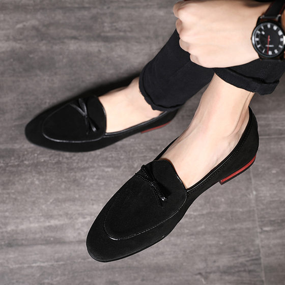 Wenzhou Men's Leather Shoes Loafers Frosted Cowhide Shoes Men's Fashion Casual Simple Trendy Shoes Men's Foreign Trade Large Size