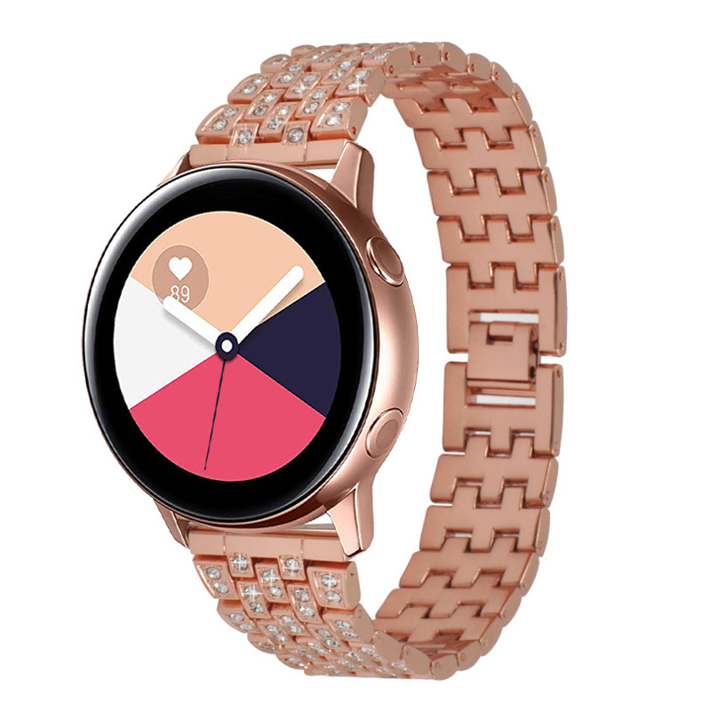 For Sung Galaxy Watch3 Active2 diamond-encrusted metal rhinestone steel strap stainless steel 20mm