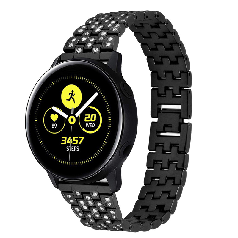For Sung Galaxy Watch3 Active2 diamond-encrusted metal rhinestone steel strap stainless steel 20mm