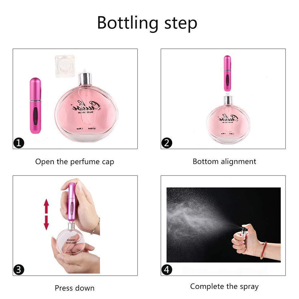 Spray perfume bottle 5ml portable metal makeup bottle sample bottom filling bottle 14 color optional color box