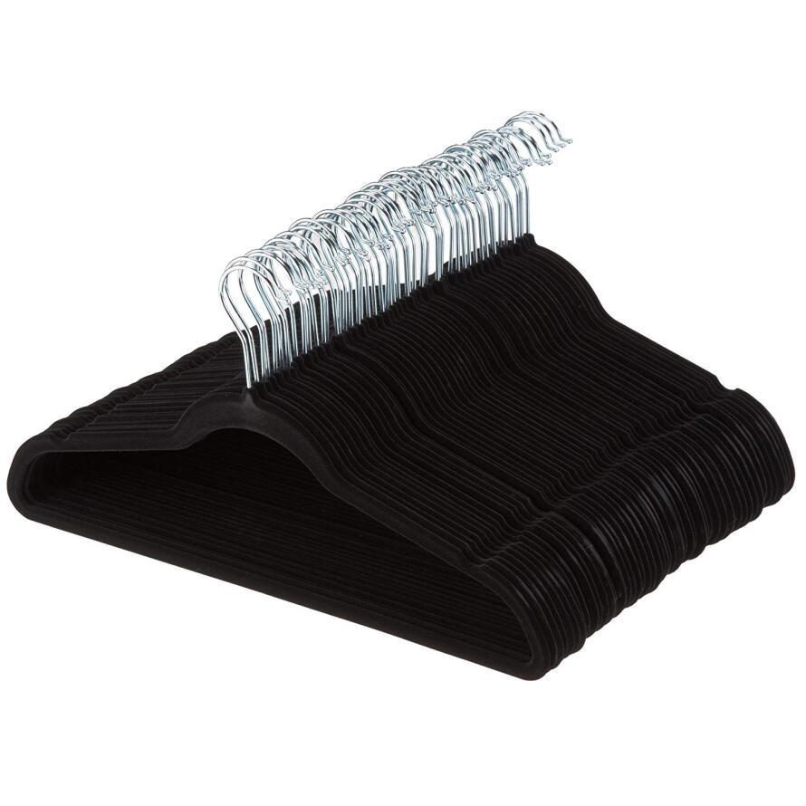 [Cross-border exclusive] 45cm flocking hanger adult clothes hanger flannel plastic hanger magic clothes rack