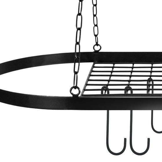 Oval Iron Kitchen Rack Hanging Pot Rack Kitchen Storage Rack Folding Kitchen Wall Hanging Pot Rack