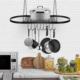 Oval Iron Kitchen Rack Hanging Pot Rack Kitchen Storage Rack Folding Kitchen Wall Hanging Pot Rack