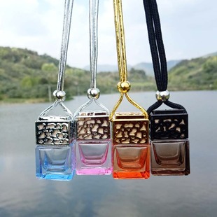 8ML perfume empty bottle car pendant hollow color square hanging car pendant car interior accessories pendant batch