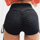 2023 Amazon AliExpress 17-color jacquard yoga shorts high waist lace-up bubble pants hip lifting sports shorts