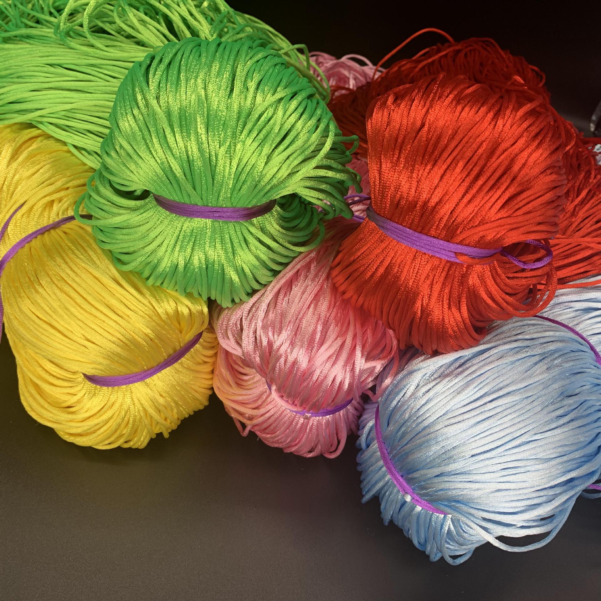 Korean Rope Silk Chinese Knot Rope Colorful No.5 Line No.6 No.7 Encrypted Tight Polyester Bundle Braided Red Rope DIY