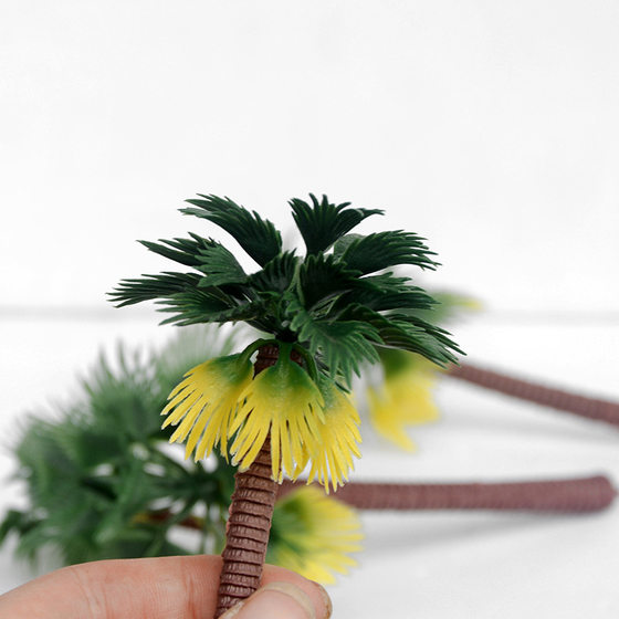 Micro landscape model tree building sand table scene tree handmade finished small tree green plant mini simulation plastic palm tree