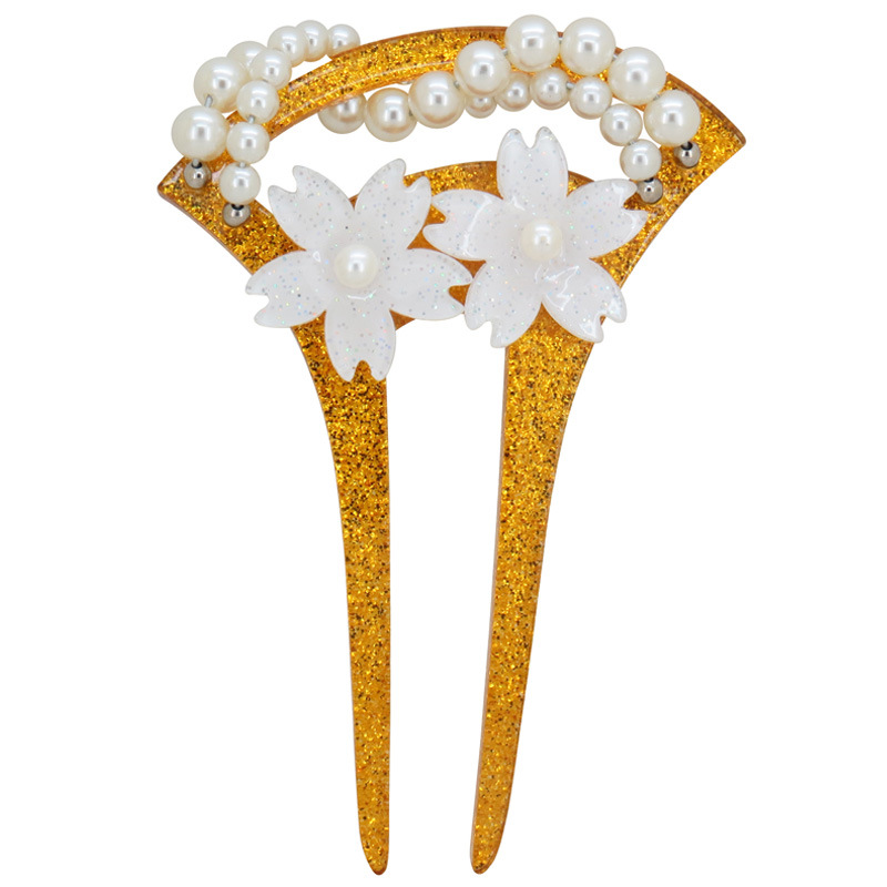 New ancient costume headdress bridal chopsticks acrylic classical hair accessories cherry white flower classical hairpin ancient headdress