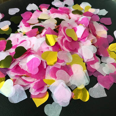 Colorful Love Heart Confetti Valentine's Day Wedding Party Hand Throwing Petals Wave Ball Balloon Padded Paper 15g