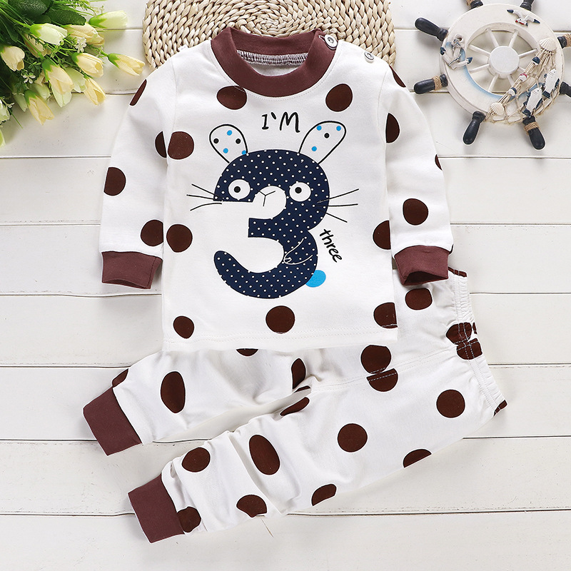 2024 new children's cotton underwear set boys and girls autumn clothes autumn pants baby pajamas home clothes wholesale