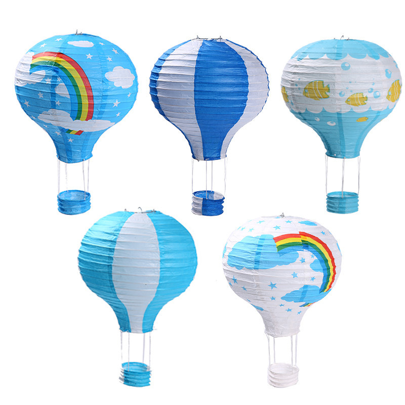 Shopping mall school park layout scene layout kindergarten children DIY handmade hot air balloon paper lantern wholesale