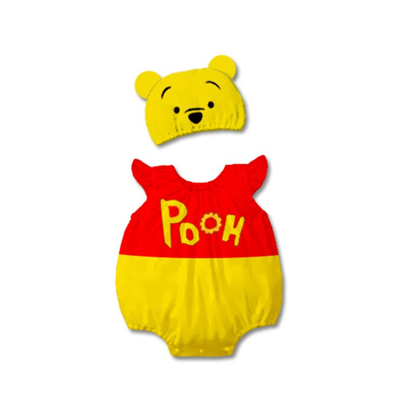 Cross-border cartoon men's and women's short-sleeved wrap fart clothes baby Summer baby clothes children's jumpsuit