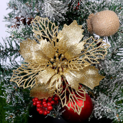 Christmas flower Christmas Festival onion powder with hollow flower Christmas tree garland ornaments pendant decorations factory wholesale