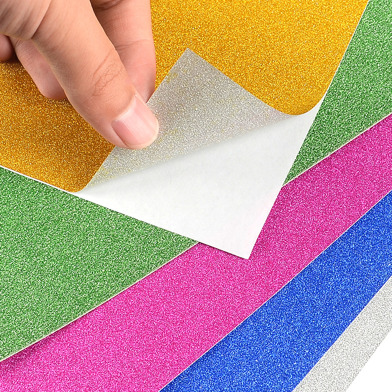 No gold powder flash cardboard bright powder A4 golden onion gold powder paper with glue on the back kindergarten hand diy embossed paper