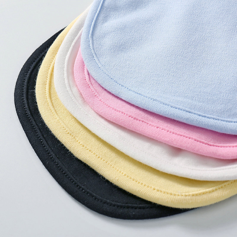 Baby saliva towel baby solid color double layer newborn bib rice bag absorbent cotton bib snap button children bib