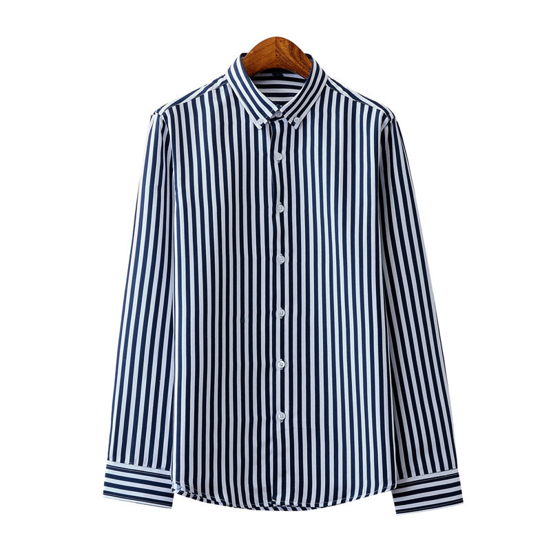 Men striped long sleeve shirts man handsome shirt 條紋襯衫男