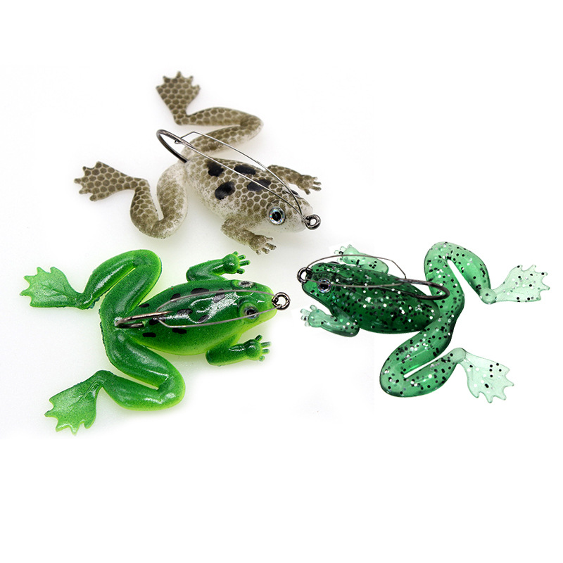Luya Soft Bait new simulation Thunder frog 6cm 5G blackfish with hook anti-hanging bottom soft frog bait wholesale