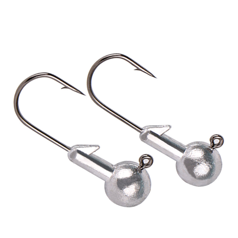 Nude color lead head hook sharp fishing hook Eagle mouth hook pointed Luya accessories Soft Bait hook natural color lead head hook bulk wholesale
