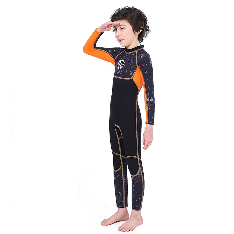 slinx children's wetsuit men's 3mm one-piece children's swimsuit long-sleeved warm children's snorkeling sunscreen jellyfish suit