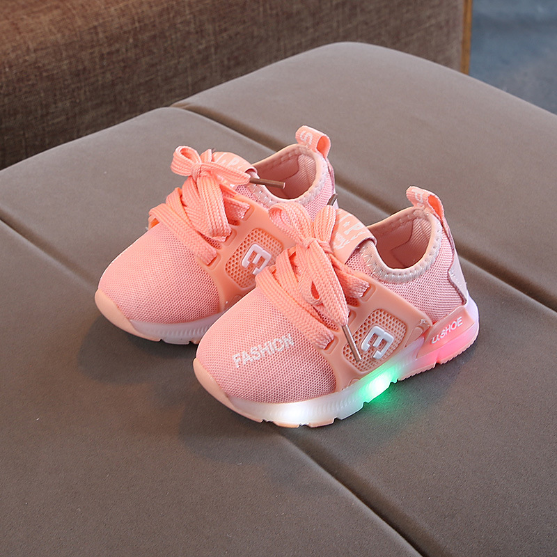 Children's Luminous Shoes 2022 Korean Style New Children's Sports Shoes Children's Casual Men's Shoes Breathable Women's Shoes Mesh Shoes