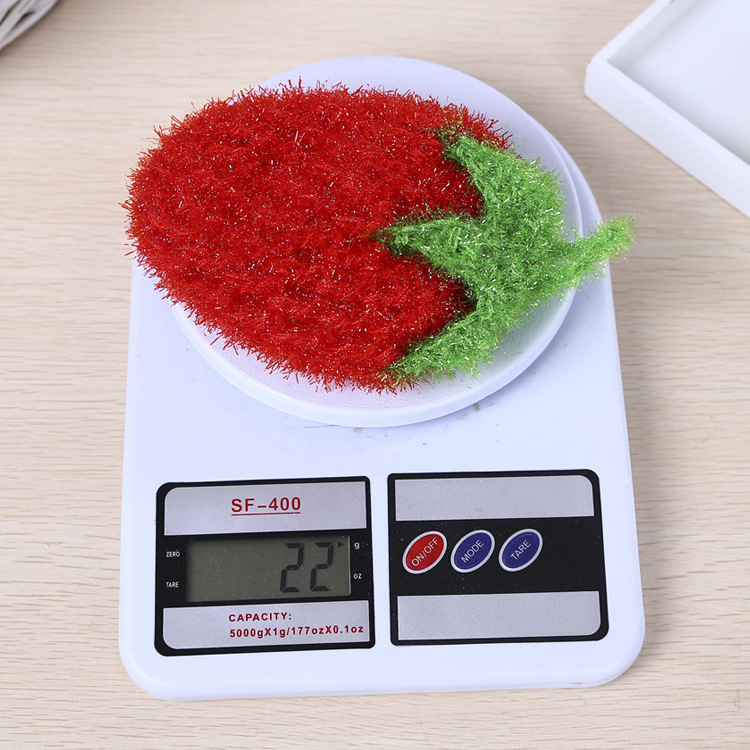 Factory wholesale six-leaf strawberry cloth brush Bowl towel dish cloth acrylic kitchen dish towel dealer super explosions