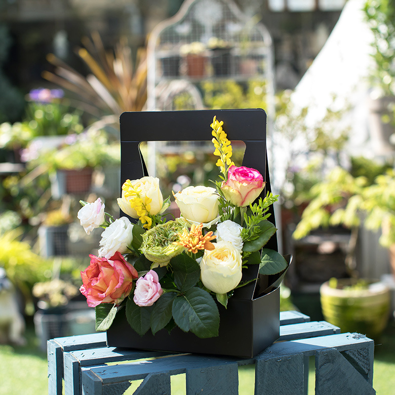 38 portable flower basket paper salon class flower bag portable flower box floral materials flower portable flower bag
