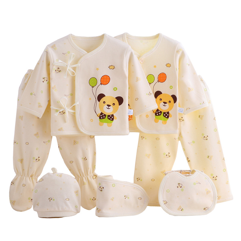 Newborn Baby Clothes Cotton Underwear Newborn Baby Monk Clothes 7-piece Suit Spring, Autumn and Summer Four Seasons Thin