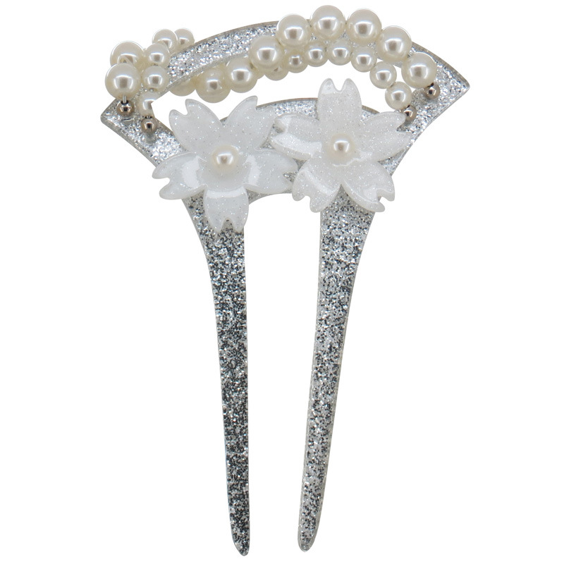 New ancient costume headdress bridal chopsticks acrylic classical hair accessories cherry white flower classical hairpin ancient headdress