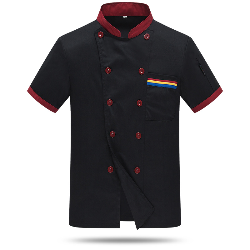 Chef Overalls Men's Long-sleeved Chef Winter Suit Hotel Western Restaurant Kitchen Canteen Catering Short-sleeved Printing