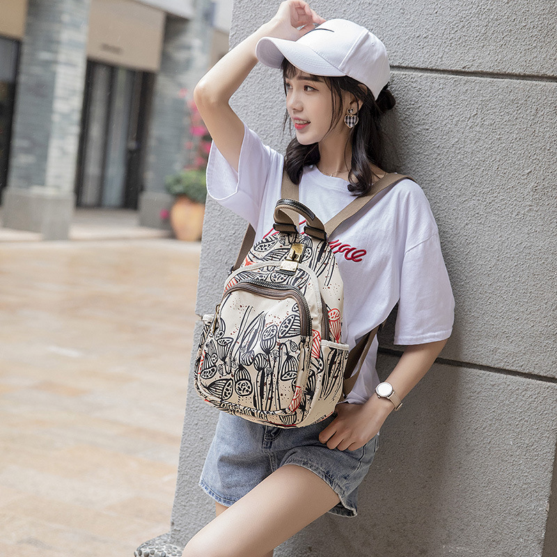 Anfman New Ethnic Oxford Cloth Backpack Women's All-match Casual Large Capacity Travel Bag Factory Direct Supply