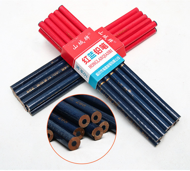 Red and blue pencils (round 208#)2000 pencils/piece 1 box 2000 pencils 1 box 200 pencils