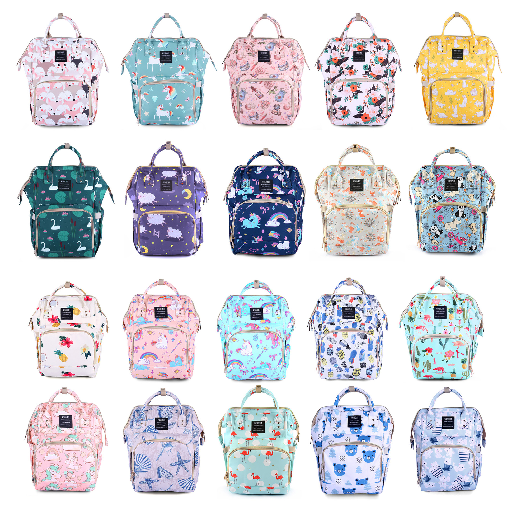 New Printed Multifunctional Mummy Bag Portable Amazon Hot Selling Baby Bag Baby Bag Baby Bag Baby Bag Wholesale Mummy Backpack