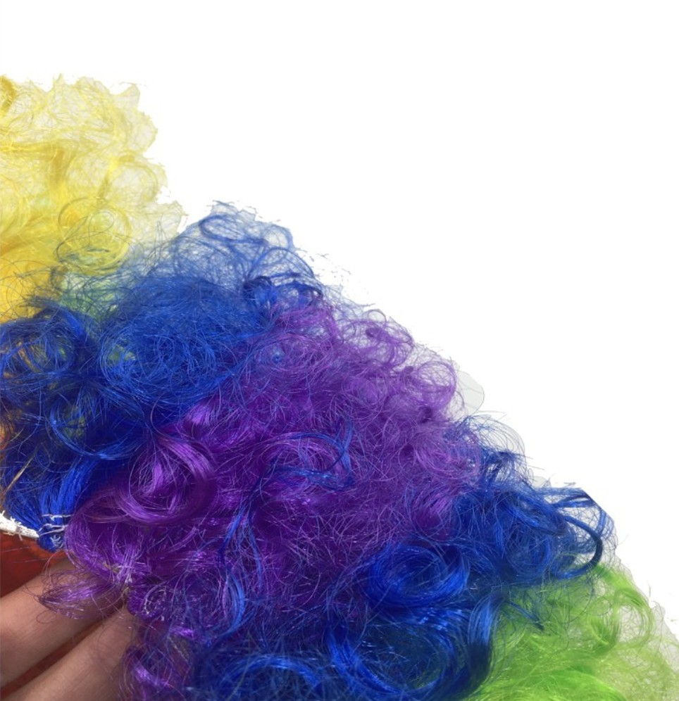 Color Fans Hair Party Party Supplies Holiday Seven Color Wigs Funny Clown Wigs Explosive Head Headgear